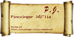 Pinczinger Júlia névjegykártya